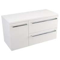 Szafka Wisząca Z Blatem ATH 90 cm D Prawa - Biały Mat - Uchwyty Chromowane