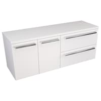 Szafka Wisząca Z Blatem ATH 120 cm DS Prawa - Biały Mat - Uchwyty Chromowane