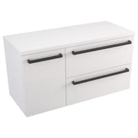 Szafka Wisząca Z Blatem ATH 90 cm D Prawa - Biały Mat - Uchwyty Czarne Matowe