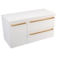 Szafka Wisząca Z Blatem ATH 90 cm D Prawa - Biały Mat - Uchwyty Złote Polerowane