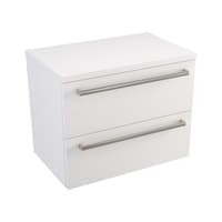 Szafka Wisząca Z Blatem ATH 60 cm - Biały Mat - Uchwyty Stal Szczotkowana