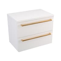 Szafka Wisząca Z Blatem ATH 60 cm - Biały Mat - Uchwyty Złote Polerowane