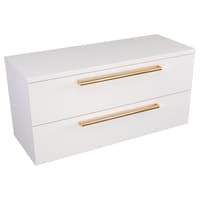 Szafka Wisząca Z Blatem ATH 100 cm - Biały Mat - Uchwyty Złote Polerowane