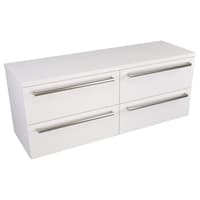 Szafka Wisząca Z Blatem ATH 120 cm DUO - Biały Mat - Uchwyty Stal Szczotkowana