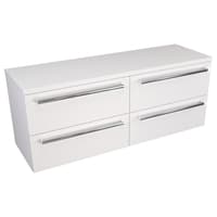 Szafka Wisząca Z Blatem ATH 120 cm DUO - Biały Mat - Uchwyty Chromowane