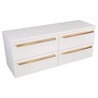 Szafka Wisząca Z Blatem ATH 120 cm DUO - Biały Mat - Uchwyty Złote Polerowane