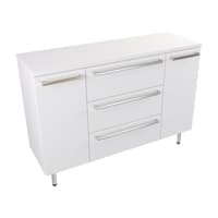 Szafka Stojąca Z Blatem ATH 120 cm DK - Biały Mat - Uchwyty Stal Szczotkowana