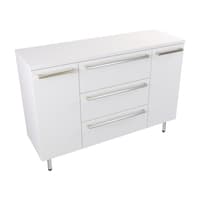 Szafka Stojąca Z Blatem ATH 120 cm KD - Biały Mat - Uchwyty Stal Szczotkowana