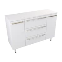 Szafka Stojąca Z Blatem ATH 120 cm D - Biały Mat - Uchwyty Stal Szczotkowana