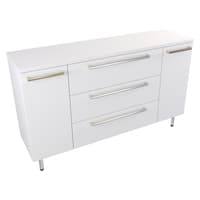 Szafka Stojąca Z Blatem ATH 140 cm K - Biały Mat - Uchwyty Stal Szczotkowana