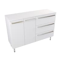 Szafka Stojąca Z Blatem ATH 120 cm DS Prawa - Biały Mat - Uchwyty Stal Szczotkowana