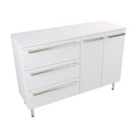 Szafka Stojąca Z Blatem ATH 120 cm SD Lewa - Biały Mat - Uchwyty Stal Szczotkowana