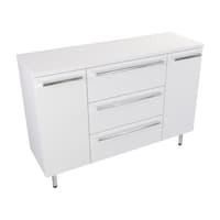 Szafka Stojąca Z Blatem ATH 120 cm D - Biały Mat - Uchwyty Chromowane