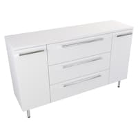 Szafka Stojąca Z Blatem ATH 140 cm K - Biały Mat - Uchwyty Chromowane