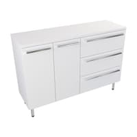 Szafka Stojąca Z Blatem ATH 120 cm DS Prawa - Biały Mat - Uchwyty Chromowane