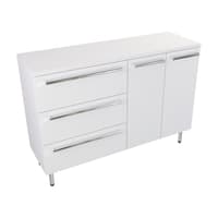 Szafka Stojąca Z Blatem ATH 120 cm SD Lewa - Biały Mat - Uchwyty Chromowane