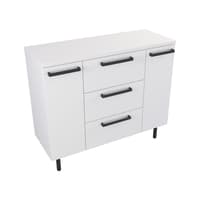 Szafka Stojąca Z Blatem ATH 100 cm D - Biały Mat - Uchwyty Czarne Matowe