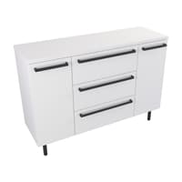 Szafka Stojąca Z Blatem ATH 120 cm K - Biały Mat - Uchwyty Czarne Matowe