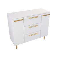 Szafka Stojąca Z Blatem ATH 100 cm D - Biały Mat - Uchwyty Złote Polerowane