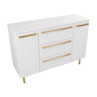 Szafka Stojąca Z Blatem ATH 120 cm D - Biały Mat - Uchwyty Złote Polerowane