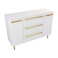 Szafka Stojąca Z Blatem ATH 120 cm K - Biały Mat - Uchwyty Złote Polerowane