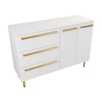 Szafka Stojąca Z Blatem ATH 120 cm SD Lewa - Biały Mat - Uchwyty Złote Polerowane