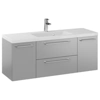 Szafka Wisząca Z Umywalką RON 120 cm D - Szary Mat - Uchwyty Chromowane