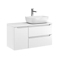 Szafka Wisząca Z Umywalką Nablatową ETH 90 cm D Prawa - Biały Mat