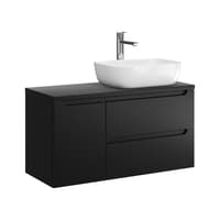 Szafka Wisząca Z Umywalką Nablatową ETH 90 cm D Prawa - Czarny Mat