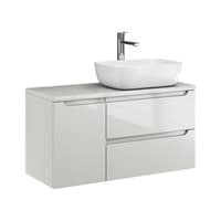 Szafka Wisząca Z Umywalką Nablatową ETH 90 cm D Prawa - Kaszmir Wysoki Połysk