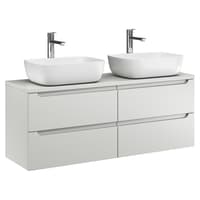 Szafka Wisząca Z Umywalką Nablatową ETH 120 cm DUO - Kaszmir Mat