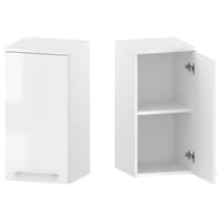 Słupek Łazienkowy RON 35 cm DW Prawy - Biały Wysoki Połysk - Uchwyty Chromowane