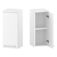 Słupek Łazienkowy RON 30 cm DW Prawy - Biały Mat - Uchwyty Chromowane