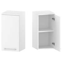 Słupek Łazienkowy RON 35 cm DW Prawy - Biały Mat - Uchwyty Chromowane