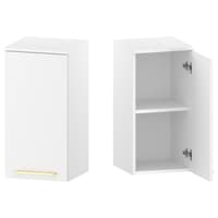 Słupek Łazienkowy RON 35 cm DW Prawy - Biały Mat - Uchwyty Złote Szczotkowane