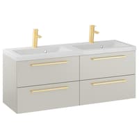 Szafka Wisząca Z Umywalką RON 120 cm DUO - Kaszmir Mat - Uchwyty Złote Szczotkowane