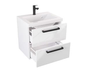 Szafka z Umywalką Typu Loft ATHOS 50 cm - Uchwyt Czarny Mat