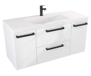Szafka z Umywalką Typu Loft ATHOS 100 cm D - Uchwyt Czarny Mat