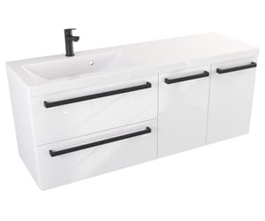 Szafka z Umywalką Typu Loft ATHOS 120 cm 2SZ D L - Uchwyt Czarny Mat