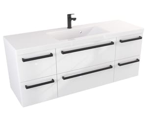 Szafka z Umywalką Typu Loft ATHOS 120 cm SZ - Uchwyt Czarny Mat