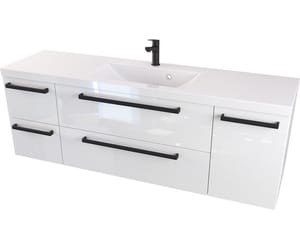 Szafka z Umywalką Typu Loft ATHOS 140 cm SZ D - Uchwyt Czarny Mat
