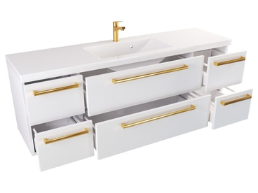 Szafka z Umywalką ATHOS 140 cm SZ MAT - Uchwyt Złoty