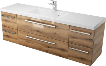 Szafka z umywalką 140 SZ ATH DC - drewno połysk