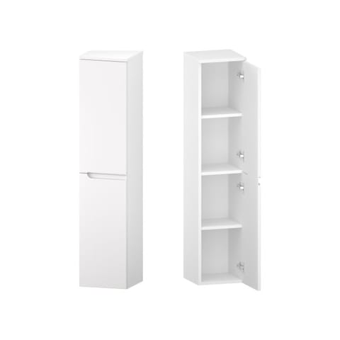 Słupek łazienkowy Ethos 30 × 138,2 cm prawy, dwoje drzwi - Biały mat