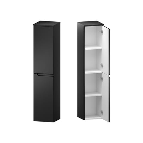 Słupek łazienkowy Ethos Black 30 × 138,2 cm prawy, dwoje drzwi - Czarny mat
