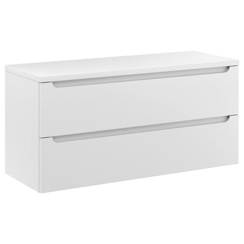 Szafka wisząca z blatem Ethos 100 cm, 2 szuflady - Biały mat