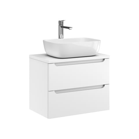 Szafka wisząca z umywalką nablatową Ethos 60 cm, 2 szuflady - Biały mat
