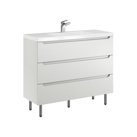 Szafka stojąca z umywalką Ethos 100 cm, 3 szuflady - Kaszmir mat