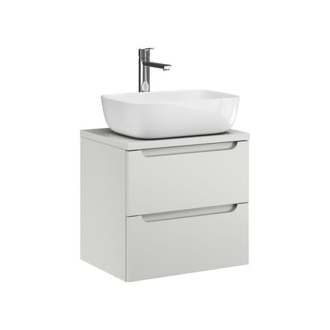 Szafka wisząca z umywalką nablatową Ethos 50 cm, 2 szuflady - Kaszmir mat