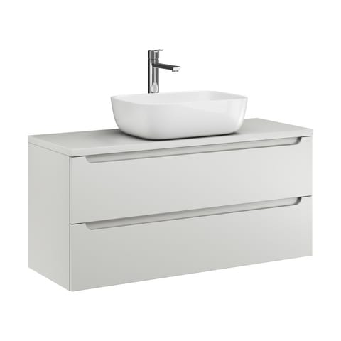 Szafka wisząca z umywalką nablatową Ethos 100 cm, 2 szuflady - Kaszmir mat